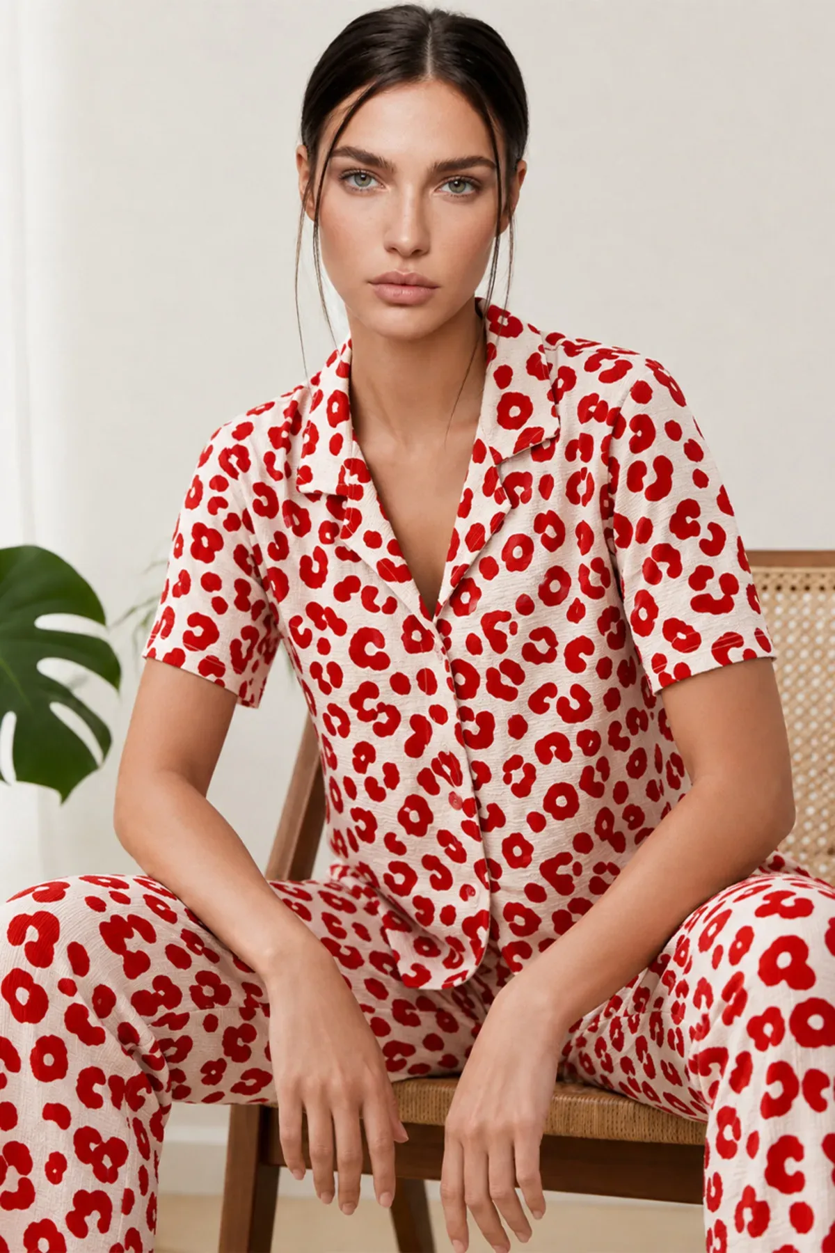 Kadın Kısa Kol Comfort Pijama Takımı 4725