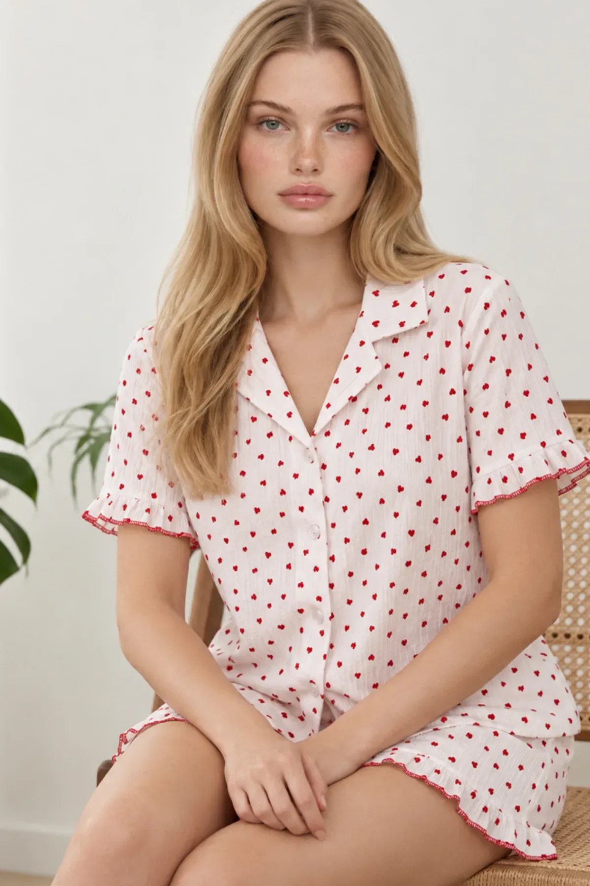 Kadın Şortu Rahat Pijama Takımı 4747
